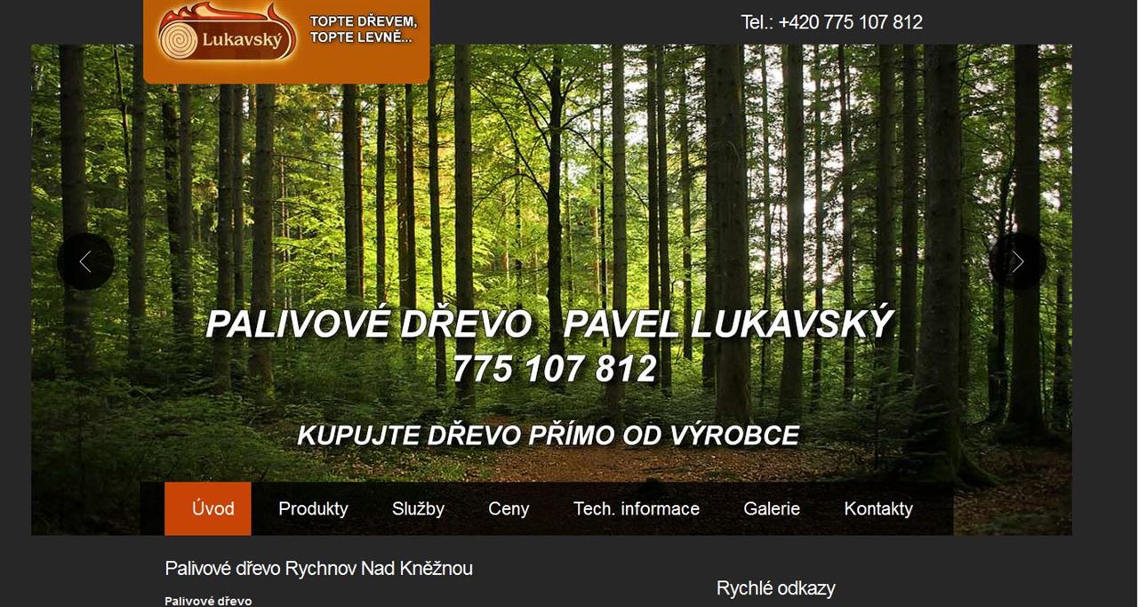 Pavel Lukavský - palivové dřevo Rychnov nad Kněžnou